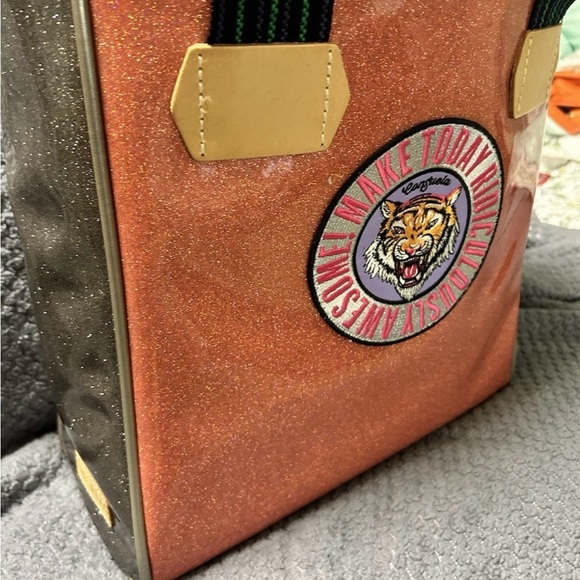 LIKE NEW Consuela Adrian Tote Bag Purse Embroidered Bird Tiger Print - Picture 6 of 7